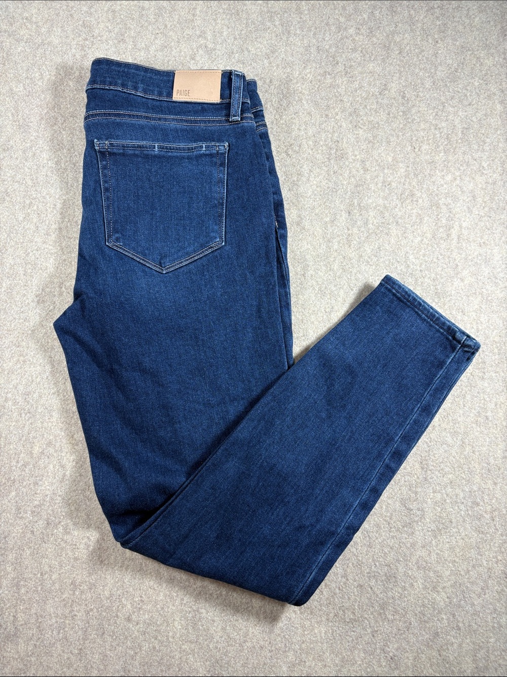 PAIGE Verdugo Ankle Stretch Skinny Jeans Premium Dark Blue Denim size 31 EUC